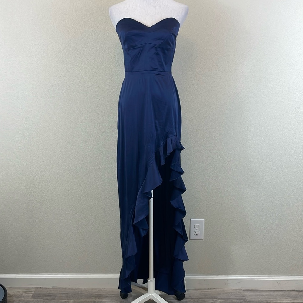 Aqua navy blue sweetheart mermaid gown size small
